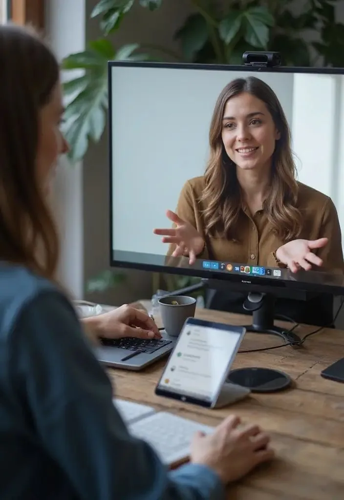 Asesor en videollamada con cliente